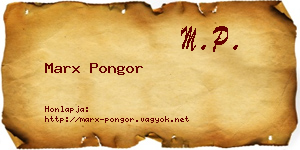 Marx Pongor névjegykártya